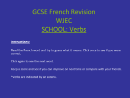 GCSE French Revision WJEC FOOD