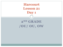 Harcourt Lesson 21 Day 1