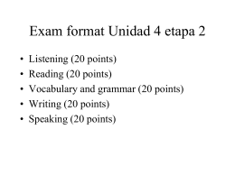 Exam format Unidad 4 etapa 1