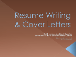 resumecoverletterwriting(1) - Augsburg`s Career and Internship
