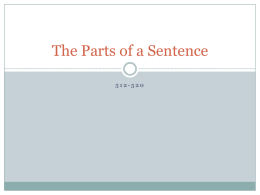 Sentence - Mr. Bulgrien`s Class