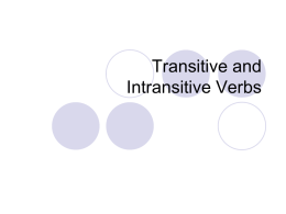 Transitive and Intertransitive Verbs