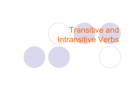 Transitive and Intransitive Verbs