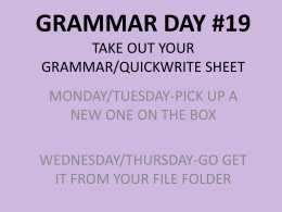 Grammar Day #19