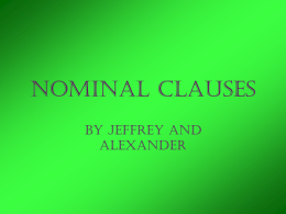 Nominal Clauses
