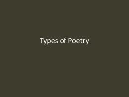 Types of Poetry - Net Start Class