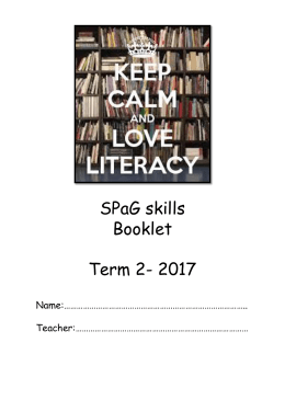 Literacy booklet y8 Term 1