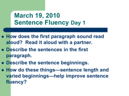 Combining Sentences - Mrs. Reddish English 10