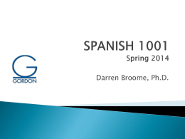 Spanish 1001 spring 2014