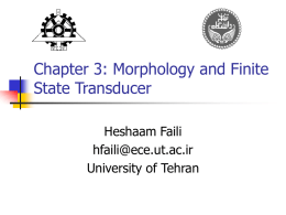 Morphology and Finite State Transducer