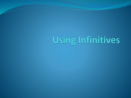 Using Infinitives