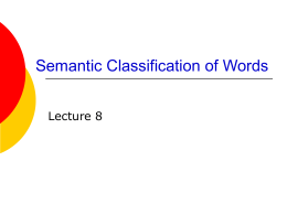 semantic сlassification of words