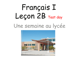 Français I Leçon 2B