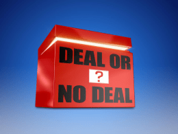 Deal or no deal - South Cave Primary School