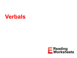Verbals - Ereading Worksheets