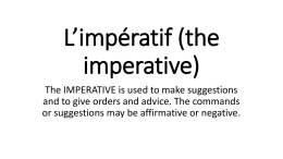 L*impératif (the imperative)