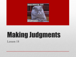 Making Judgments - New Lenox School District 122