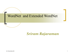Word Net and Extended WordNet