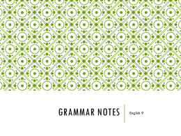 Grammar Notes: Nouns - Mrs Dettloff`s English Class