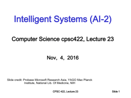 CPSC 422, Lecture 23 Ontologies