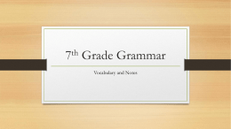 7th Grade Grammar