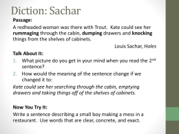 Diction: Sachar