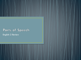 Parts of Speech - Mulvane School District USD 263