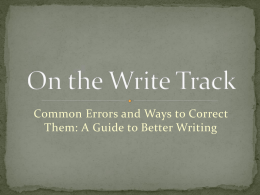 ppt Most Common Errors in Writing