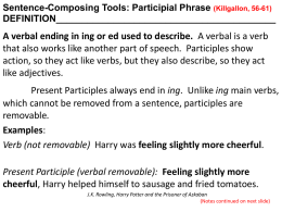 Section 10 - Participial Phrases