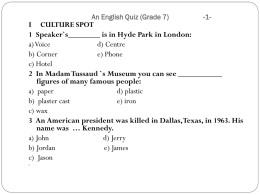 An English Quiz (Grade 7) - Osnovna škola Jesenice Dugi Rat