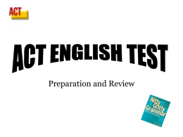 ACT English Test - Springfield Public Schools