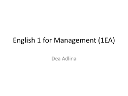 English 1 for Management (1EA)