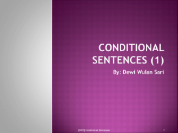 Conditional Sentences - Official Site of DEWI WULAN SARI