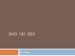 ENG 181 002 - Alyssa Duck