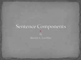 Sentence Components