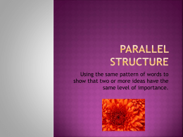 Parallel Structure Powerpoint