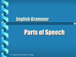 English Grammar - Capital Community College