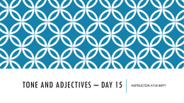 Tone and Adjectives * Day 15