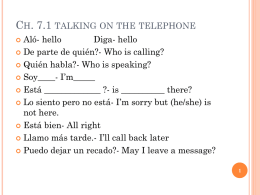Ch. 7.1 talking on the telephone