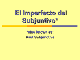 Imperfect subjunctive