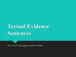 Textual Evidence Sentences