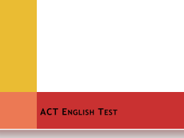 ACT English Test