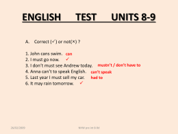 english test units 8-9
