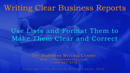 Sample PowerPoint Slides - Business Writing Center