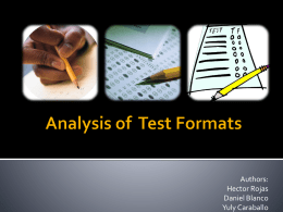 Analysis of Test Formatsx