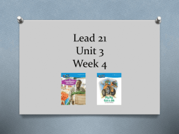 Lead 21 Unit 3 Week 4 - Parkland School District