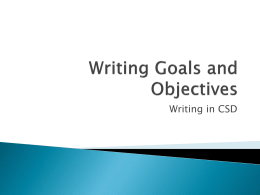 Writing Goals and Objectives (1)