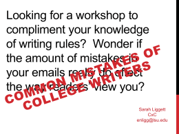 Looking for a workshop to compliment your knowledge of writing