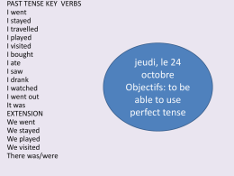 Objectifs: to say what you HAVE done (use perfect tense!