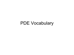 PDE Vocabulary